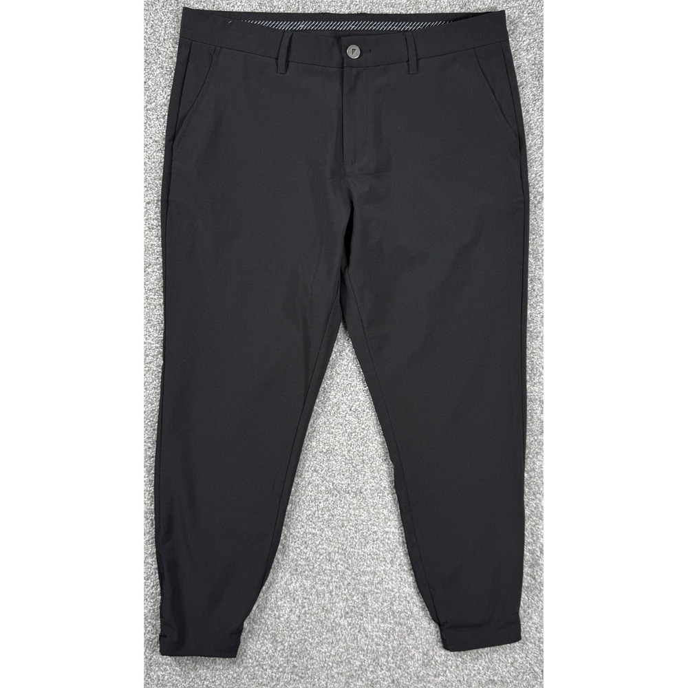 Primo Golf Pants Mens 35 Short Black Stretch Jogger Ankle Zip Performance